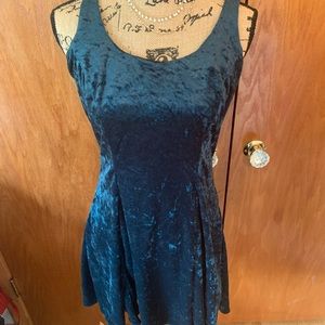 Vintage Emerald Green Velvet Dress w/ cross back